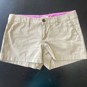 Merona Khaki Mod-rise shorts, size 4